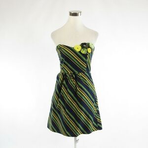 Blue & yellow striped JUDITH MARCH A-line dress S